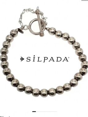 Silpada Sterling Silver Beaded Toggle Bracelet